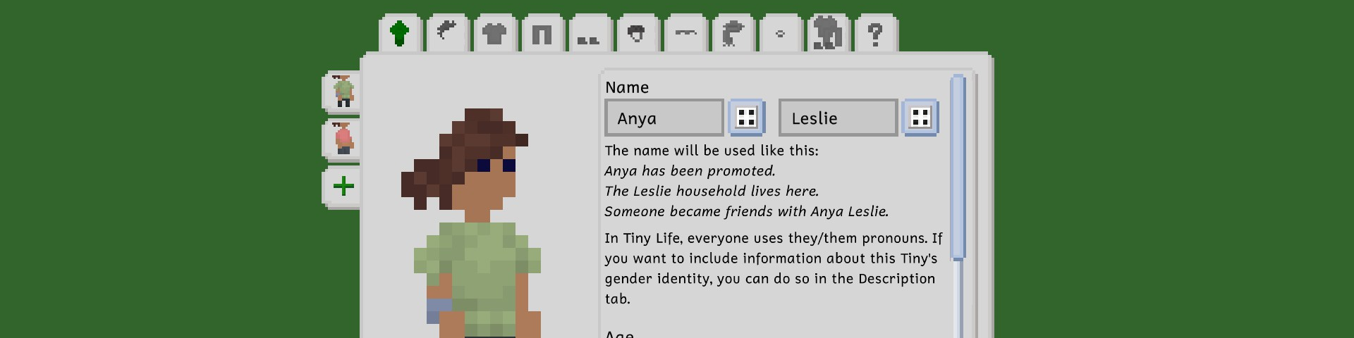 A banner showing the game's character creator